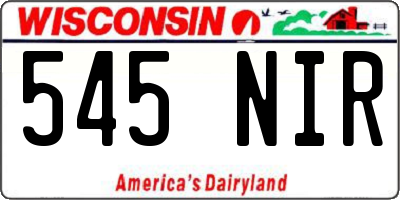 WI license plate 545NIR