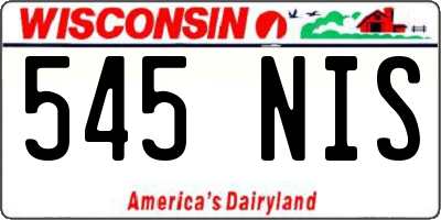 WI license plate 545NIS