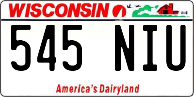 WI license plate 545NIU