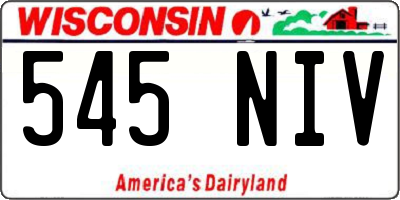 WI license plate 545NIV