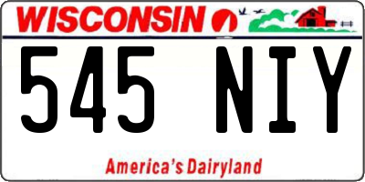 WI license plate 545NIY