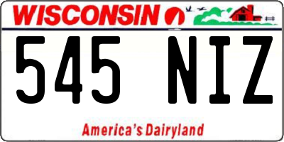 WI license plate 545NIZ