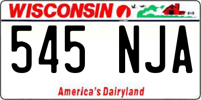 WI license plate 545NJA