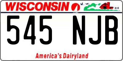 WI license plate 545NJB