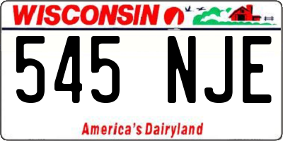 WI license plate 545NJE
