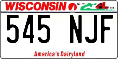 WI license plate 545NJF