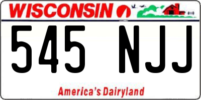 WI license plate 545NJJ