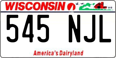 WI license plate 545NJL