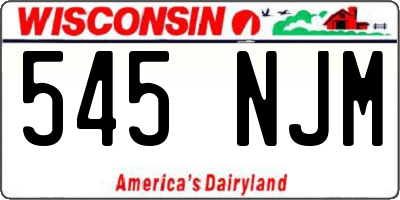 WI license plate 545NJM