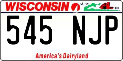 WI license plate 545NJP