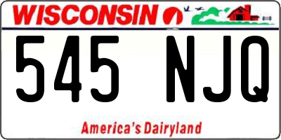 WI license plate 545NJQ