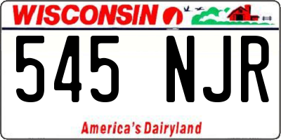 WI license plate 545NJR