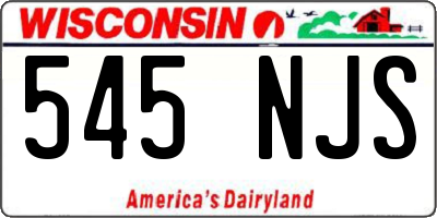 WI license plate 545NJS