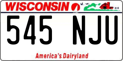 WI license plate 545NJU
