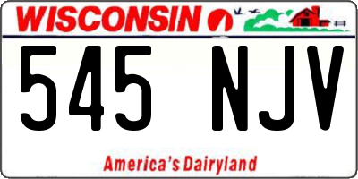 WI license plate 545NJV