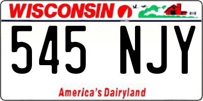 WI license plate 545NJY