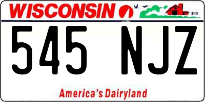 WI license plate 545NJZ