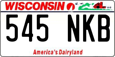 WI license plate 545NKB