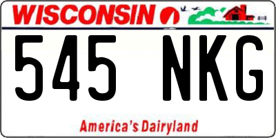 WI license plate 545NKG