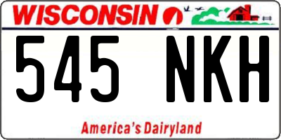 WI license plate 545NKH