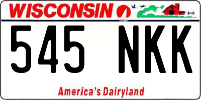 WI license plate 545NKK