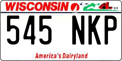 WI license plate 545NKP