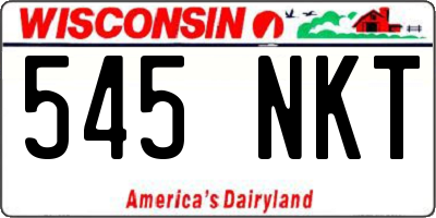 WI license plate 545NKT