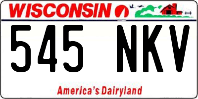 WI license plate 545NKV