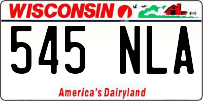 WI license plate 545NLA