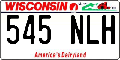 WI license plate 545NLH