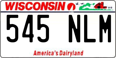 WI license plate 545NLM