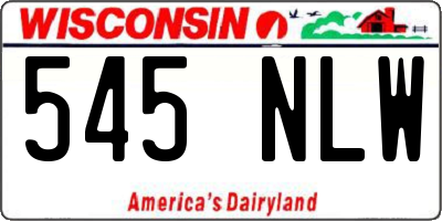 WI license plate 545NLW