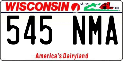 WI license plate 545NMA