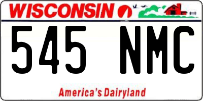 WI license plate 545NMC