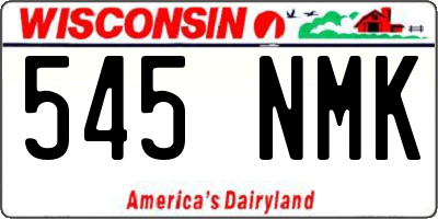 WI license plate 545NMK