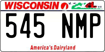 WI license plate 545NMP