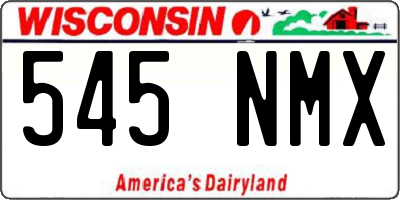 WI license plate 545NMX