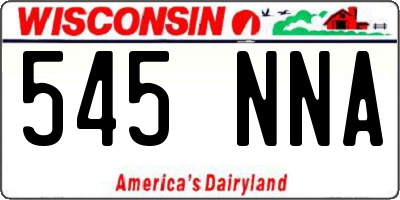 WI license plate 545NNA