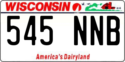 WI license plate 545NNB
