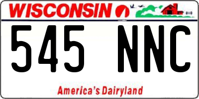 WI license plate 545NNC