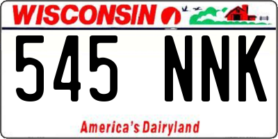 WI license plate 545NNK