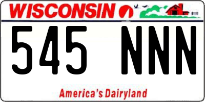WI license plate 545NNN