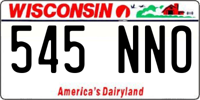 WI license plate 545NNO