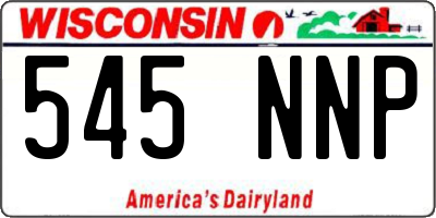 WI license plate 545NNP
