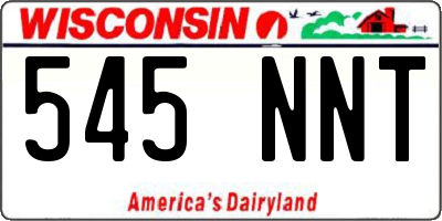 WI license plate 545NNT