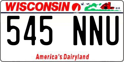 WI license plate 545NNU