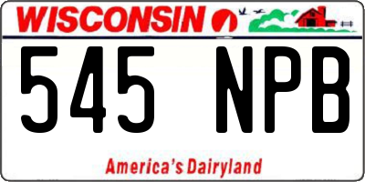 WI license plate 545NPB