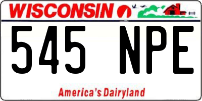 WI license plate 545NPE