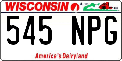 WI license plate 545NPG