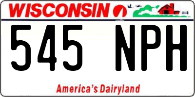 WI license plate 545NPH